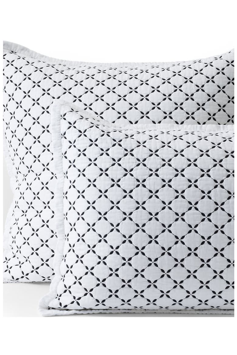 Solid Diamond Double Voile Pillow Sham, Alternate, color, Black Slate