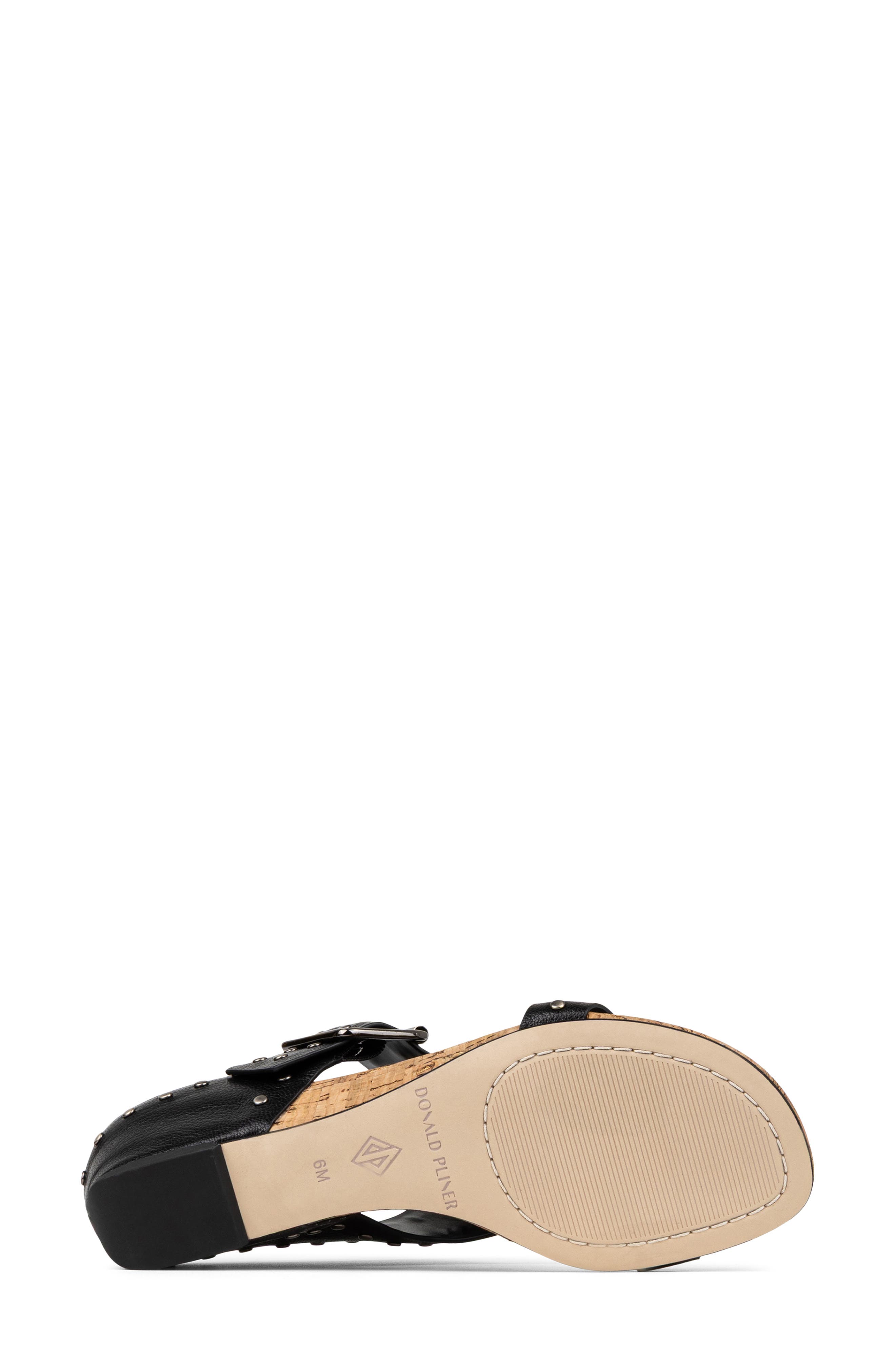 Donald Pliner Buckle Wedge Sandal, Alternate, color, Black