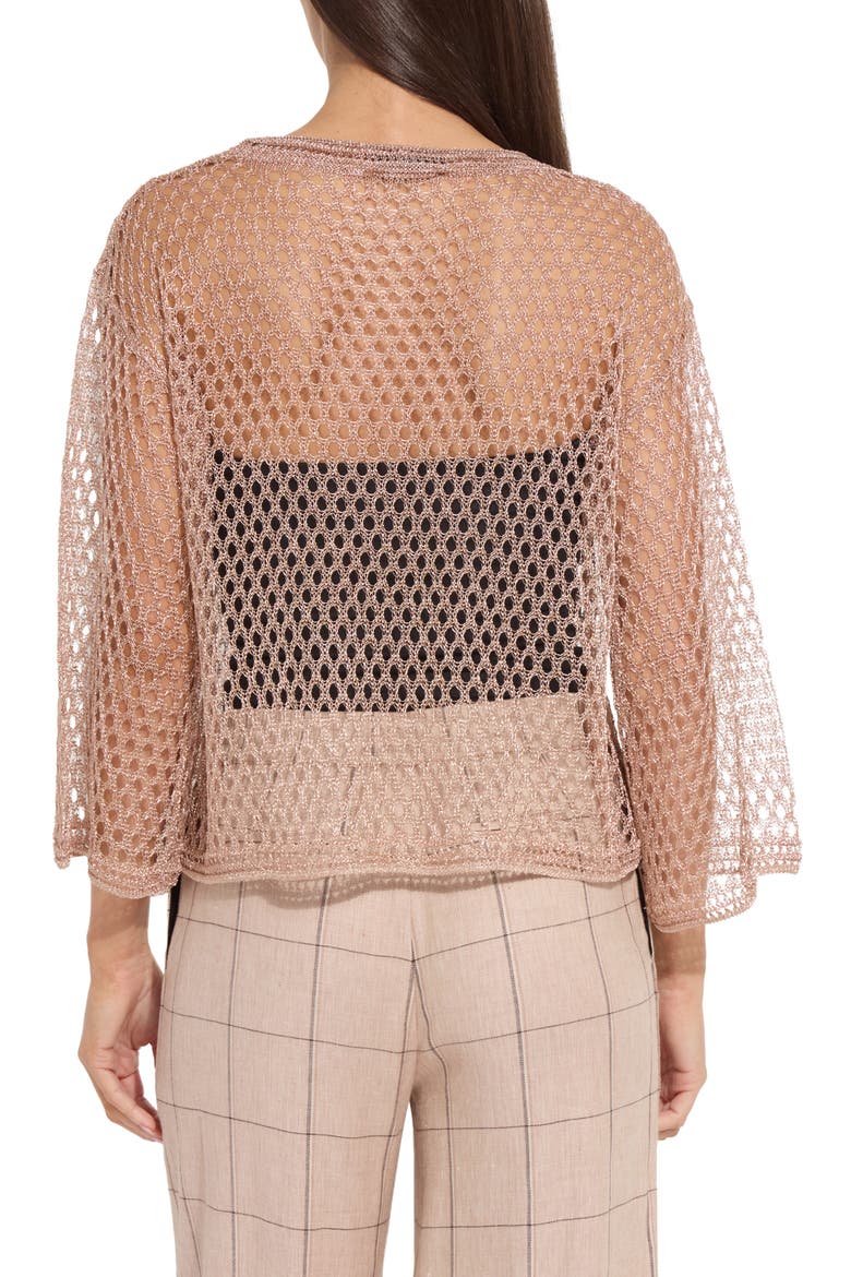 Lettie Metallic Mesh Sweater, Alternate, color, SPARKLING ROSE