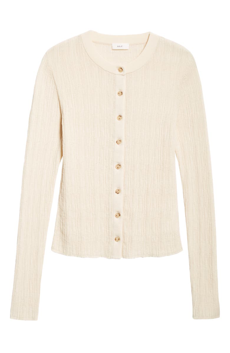 A.L.C. Fisher Rib Cotton Blend Cardigan, Main, color, 