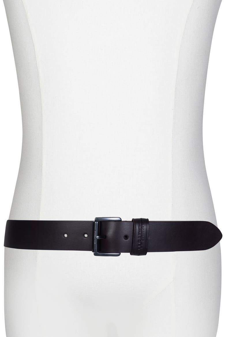 Split Loop Leather Belt, Alternate, color, BITTER BROWN
