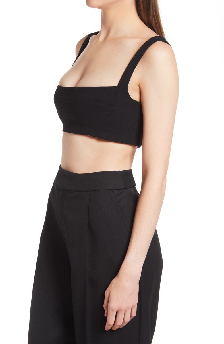 HOUSE OF CB Luciana Pleated Crop Top, Alternate, color, Black