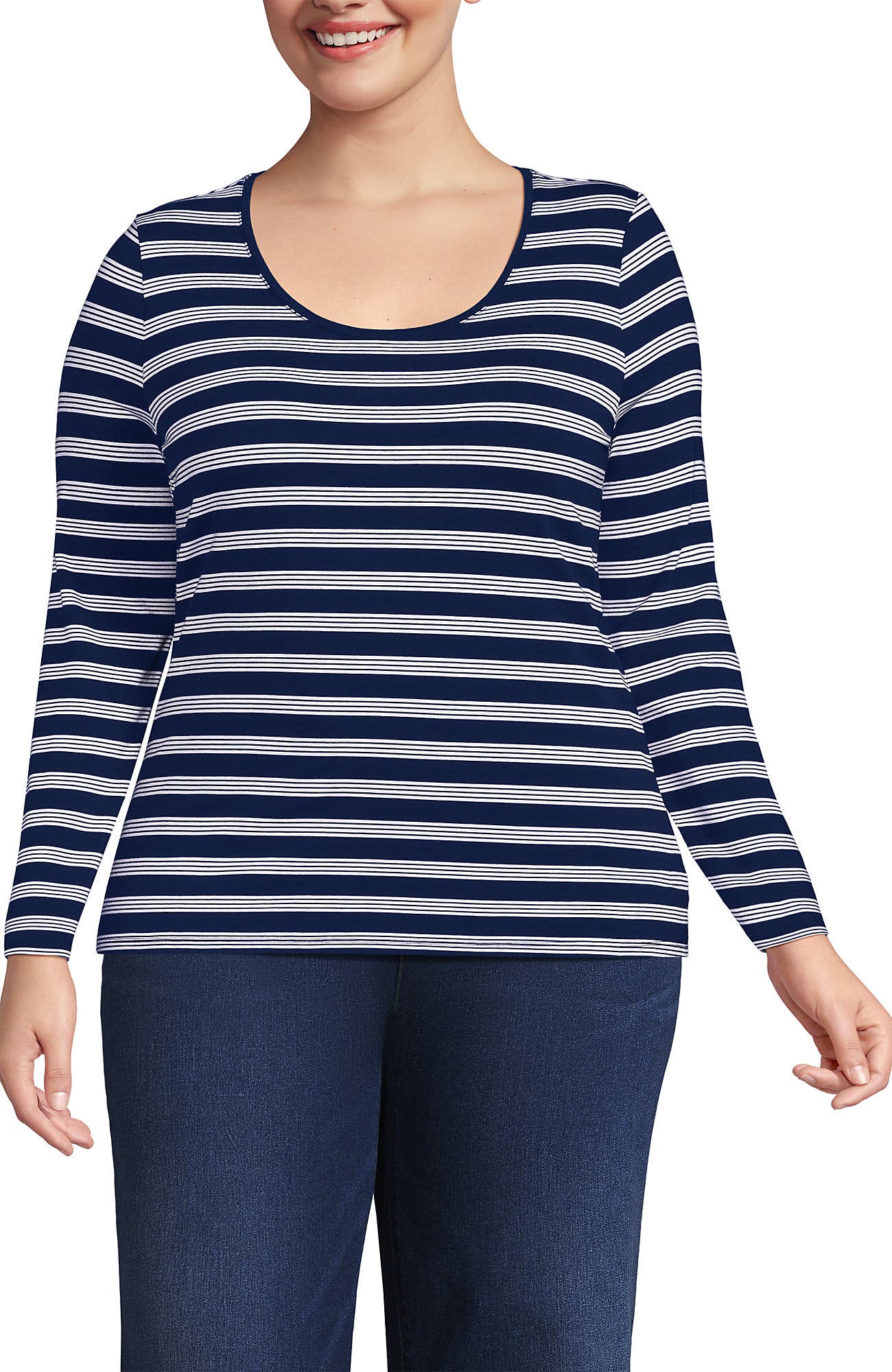 selected Deep Sea Navy Quad Stripe