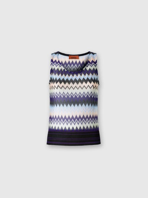 Missoni Sleeveless Top In Zig Zag Lamé Viscose In Multicoloured