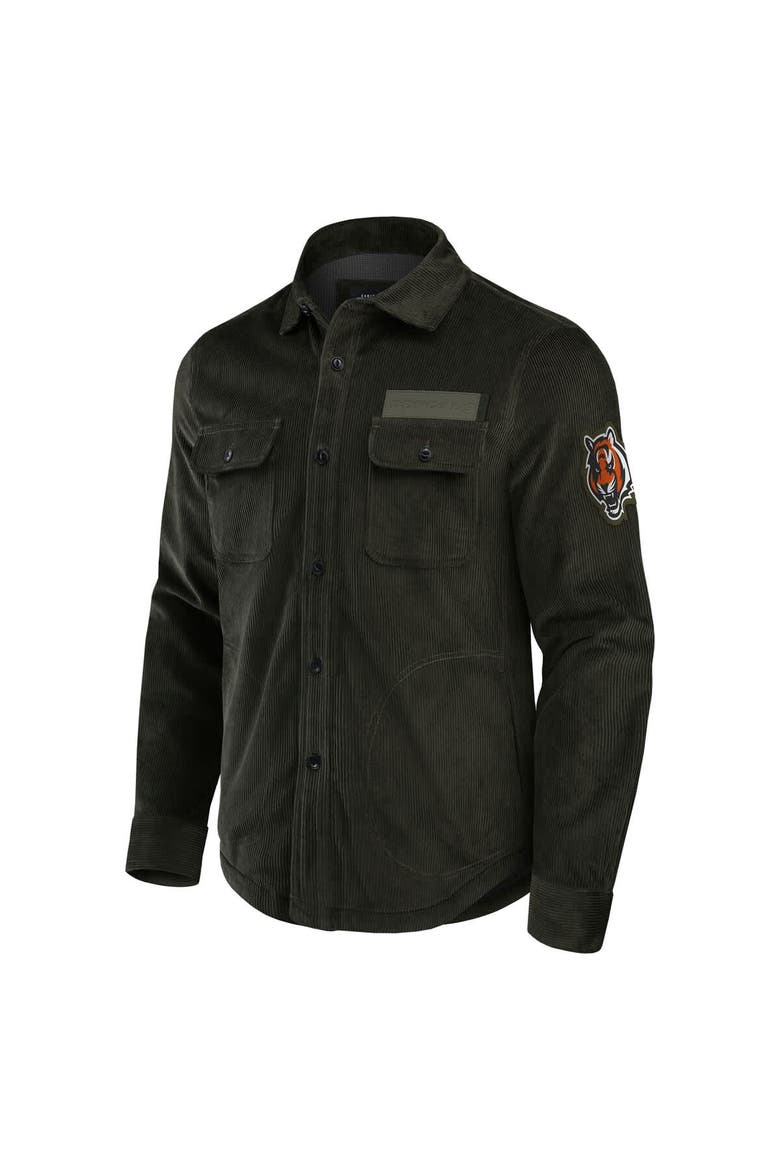 Men's Darius Rucker Collection by Fanatics Dark Green Cincinnati Bengals Corduroy Full-Button Shacket, Alternate, color, Dark Green