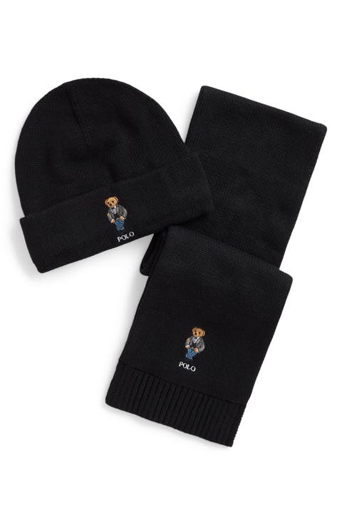 Kids' Polo Bear Hat & Scarf Set