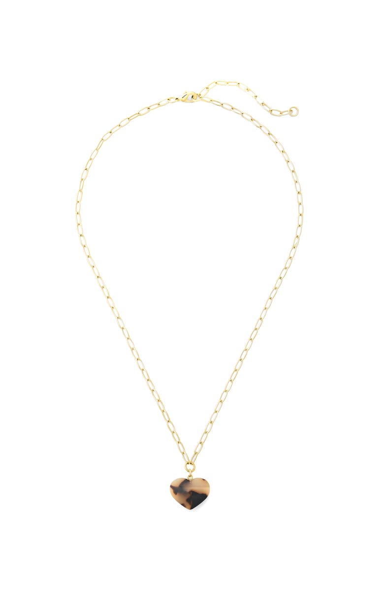 MACHETE Mini Heart Pendant Necklace, Main, color, Blonde Tortoise