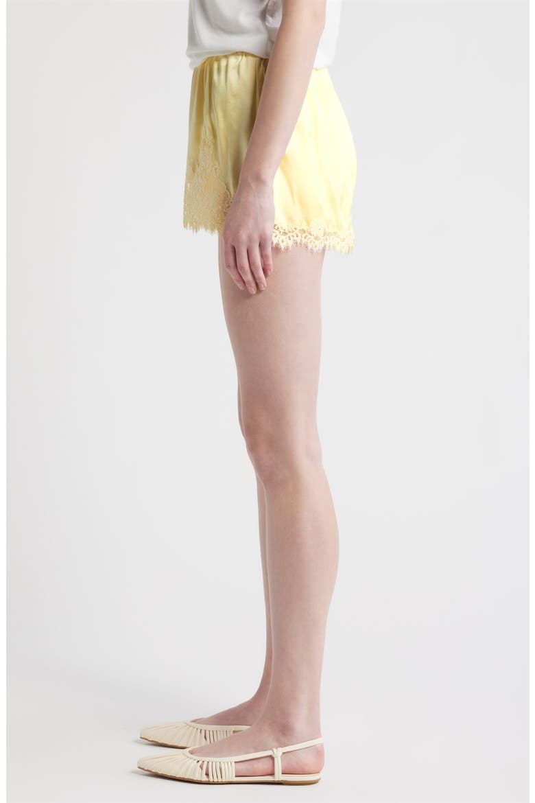 Iona Lace Trim Silk Satin Shorts, Alternate, color, GATEAU