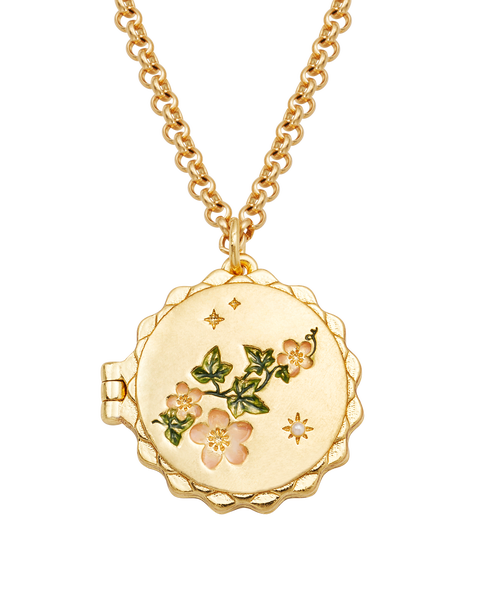 Ivy Blossom Locket Necklace