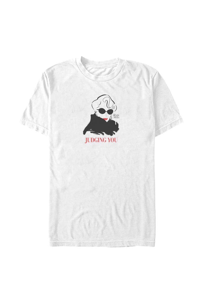 Men's The Devil Wears Prada Miranda Priestly Judging You  Graphic T-Shirt, Main, color, White