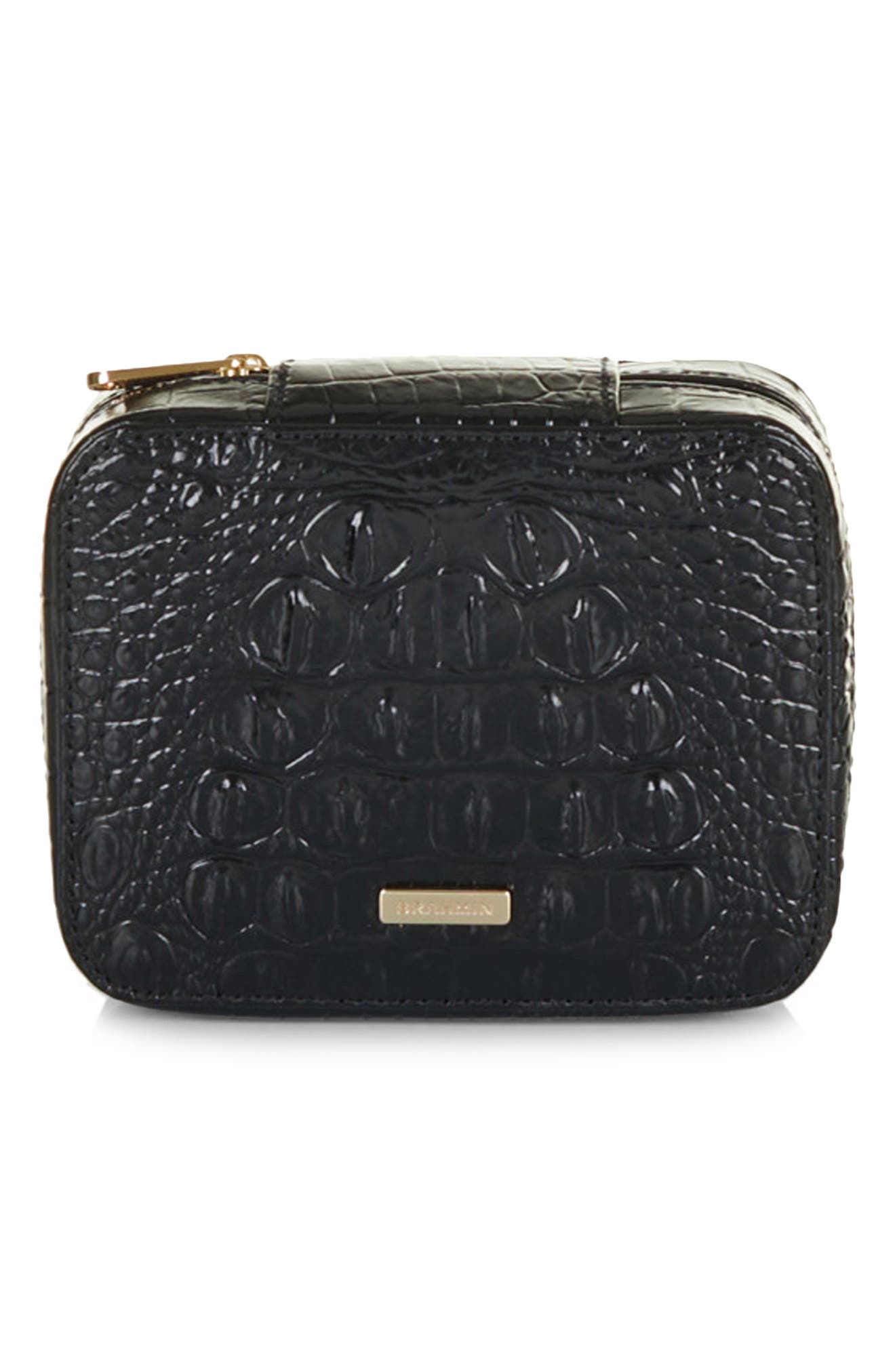 Brahmin Lori Croc Embossed Leather Jewelry Case, Main, color, 