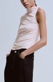 MANGO One-Shoulder Turtleneck Top