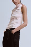 MANGO One-Shoulder Turtleneck Top
