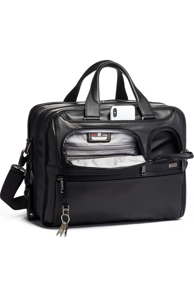 TUMI Alpha 3 Expandable Organizer Leather Laptop Briefcase, Alternate, color,