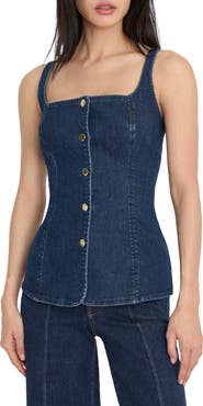 Good American Stretch Denim Vest