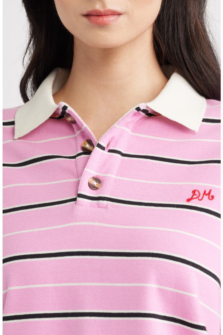 Remie Long Sleeve Striped Rugby Shirt, Alternate, color, PINK
