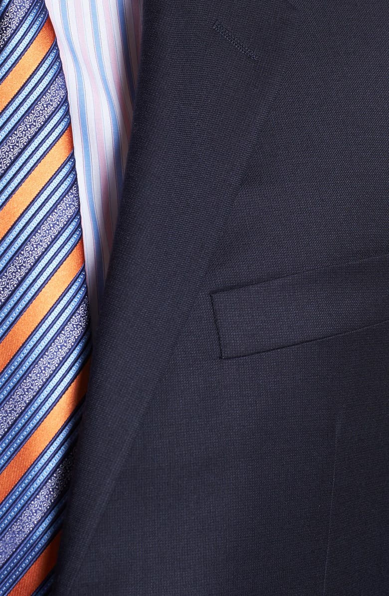 Hickey Freeman Navy Worsted Wool Suit, Alternate, color,