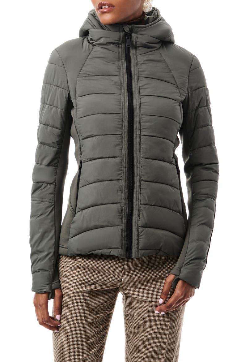 Hooded Quilted Water Repellent Jacket, Alternate, color, METROPOLITE