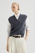 Brunello Cucinelli Cashmere sweater vest with monili