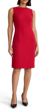KASPER Sleeveless Bateau Neck Sheath Dress
