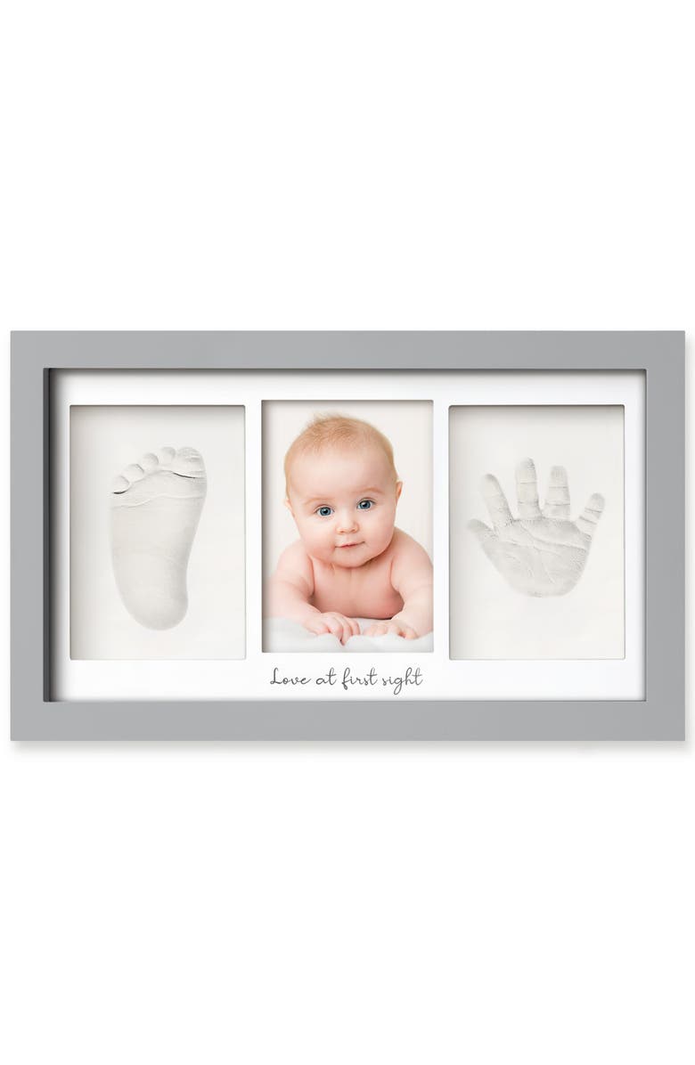 KeaBabies Baby Handprint & Footprint Keepsake Duo Frame, Main, color, Cloud Gray