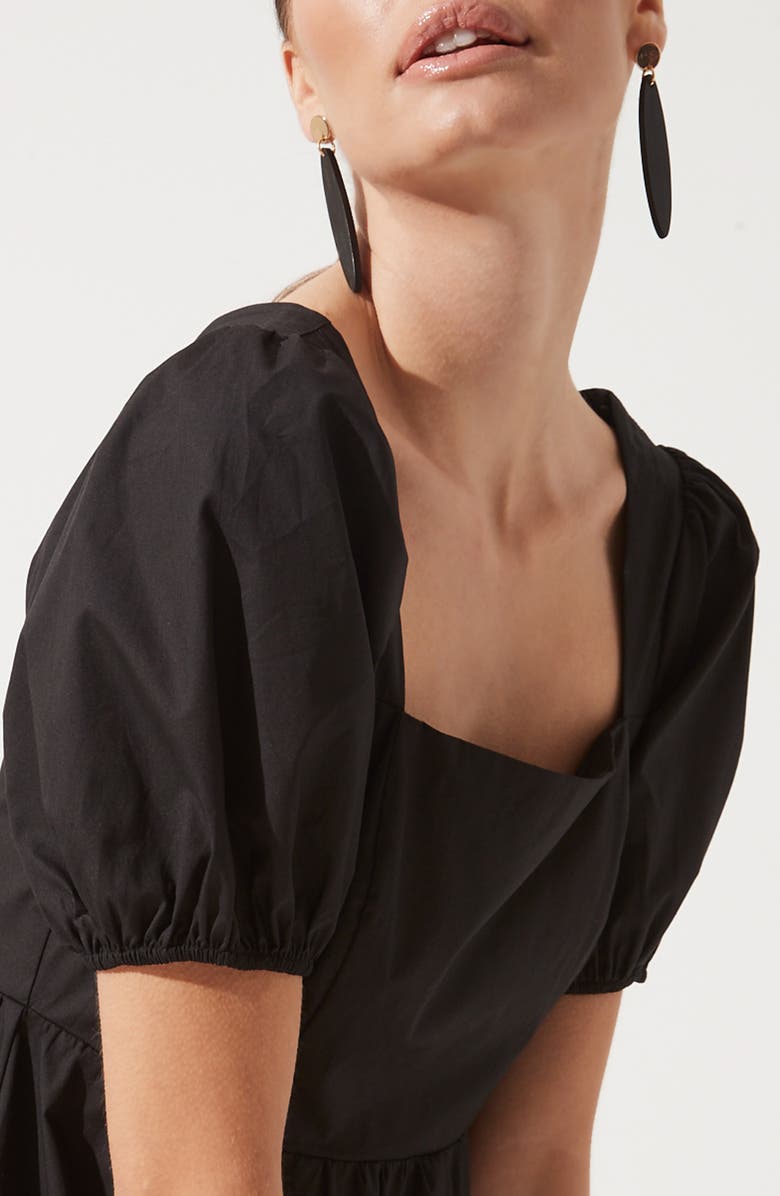 ASTR the Label Astr Poplin Puff Sleeve Tiered Midi Dress, Alternate, color, 