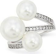 SAVVY CIE JEWELS Imitation Pearl Multi Strand Ring