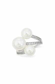 Imitation Pearl Multi Strand Ring