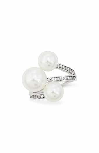 Imitation Pearl Multi Strand Ring