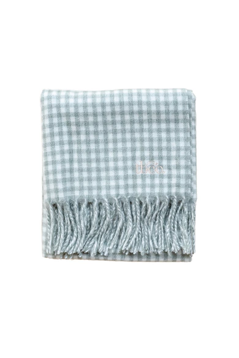 Lambswool Gingham Baby Blanket, Main, color, Sage Nursery Gingham