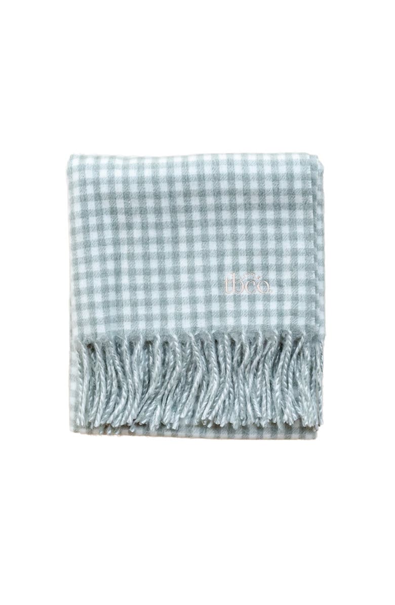 TBCo Lambswool Gingham Baby Blanket, Main, color, Sage Nursery Gingham