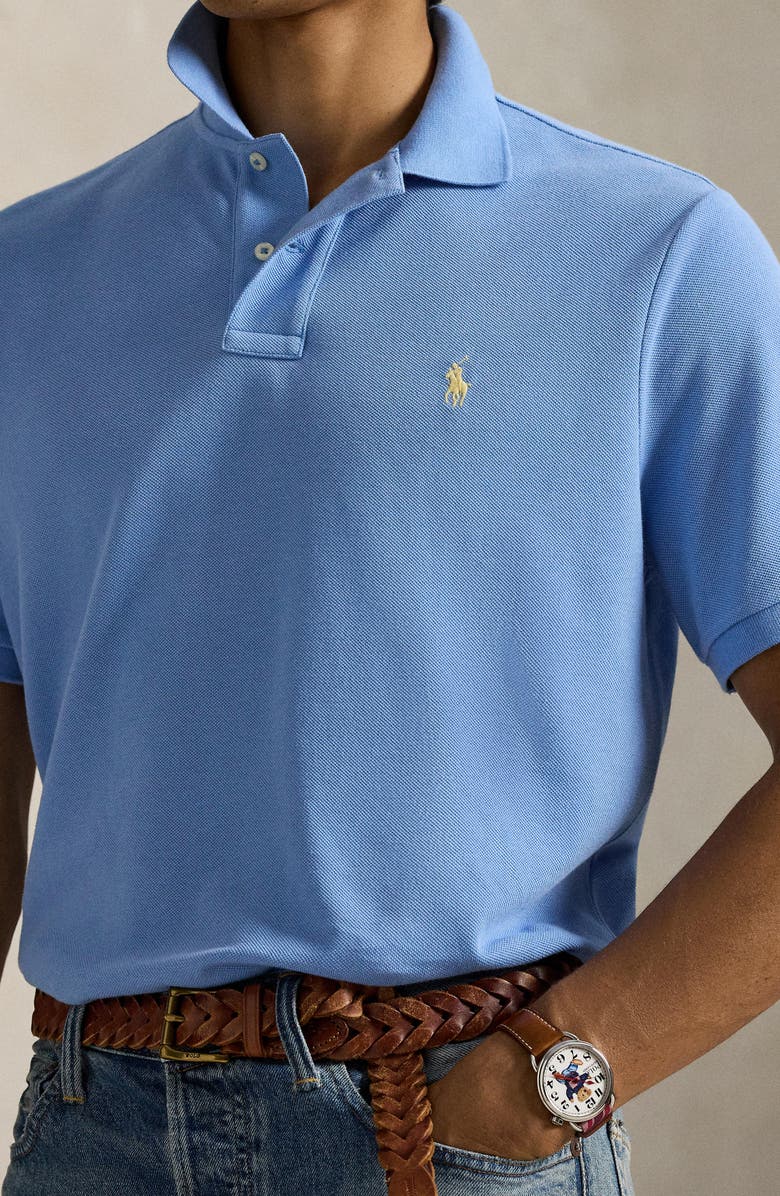 Polo Ralph Lauren The Iconic Cotton Mesh Polo, Alternate, color, Bristol Blue/ C1359