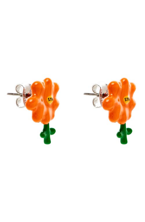Marc Jacobs Stink Enamel Stud Earrings In Orange
