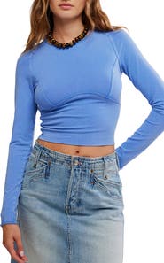 Free People Protagonist Long Sleeve Crop T-Shirt