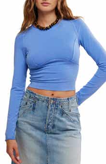 Free People Protagonist Long Sleeve Crop T-Shirt