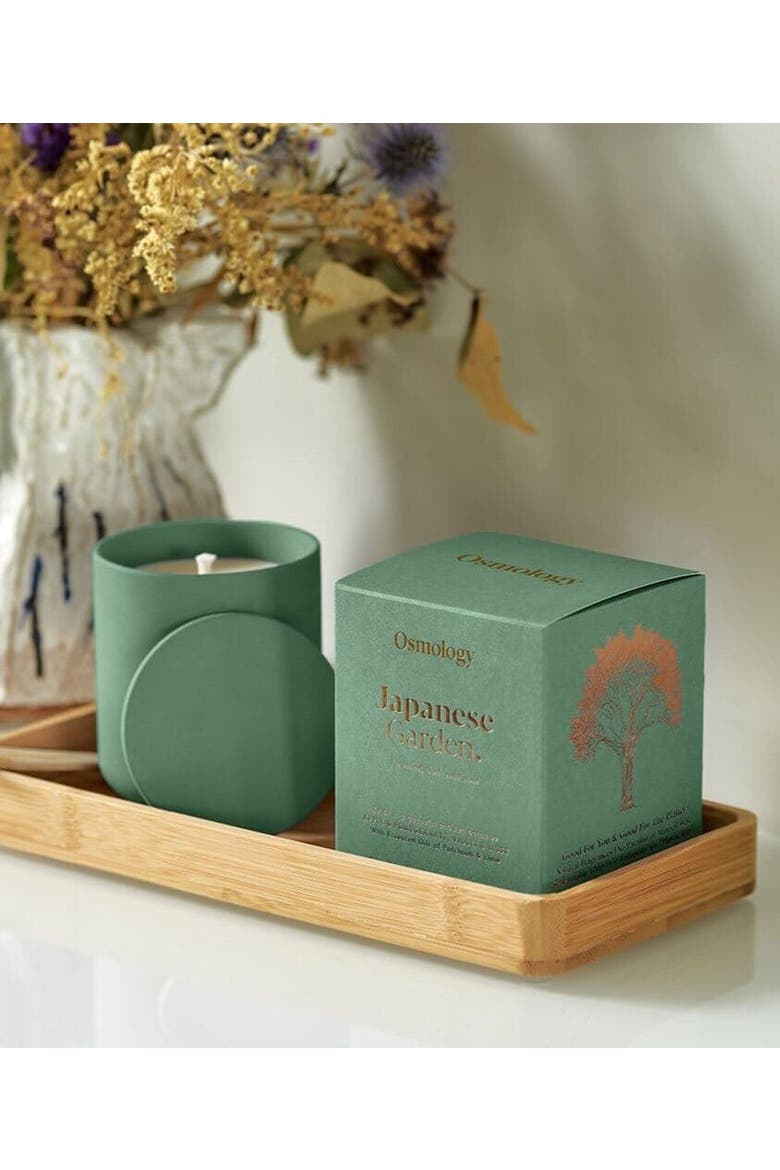 Japanese Garden Scented Candle - Apple Pomegranate and Musk, Alternate, color, green