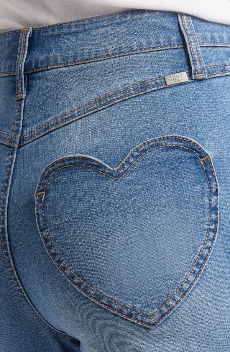 1822 Denim Cheeky Heart Pocket High Waist Straight Leg Jeans, Alternate, color, 