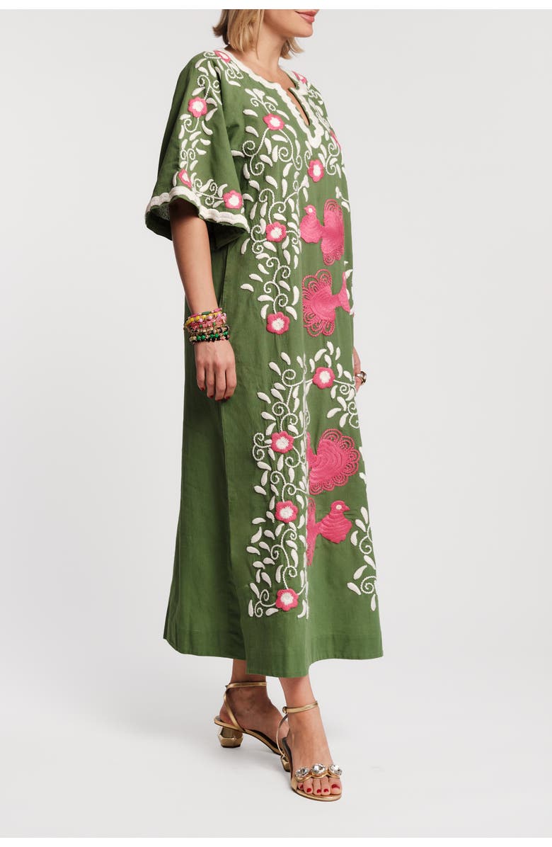 Frances Valentine Peacock Caftan, Alternate, color, Treetop/Multi
