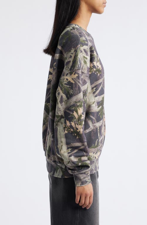 Pacsun Dark Camo Print Cotton Blend Sweatshirt In Multi