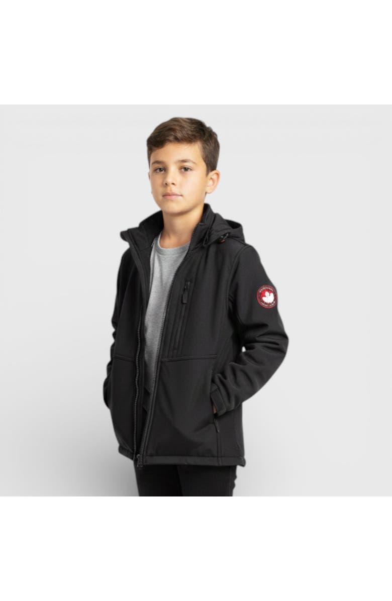 CANADA WEATHER GEAR Boys'  Softshell Hooded Jacket, Main, color, Black