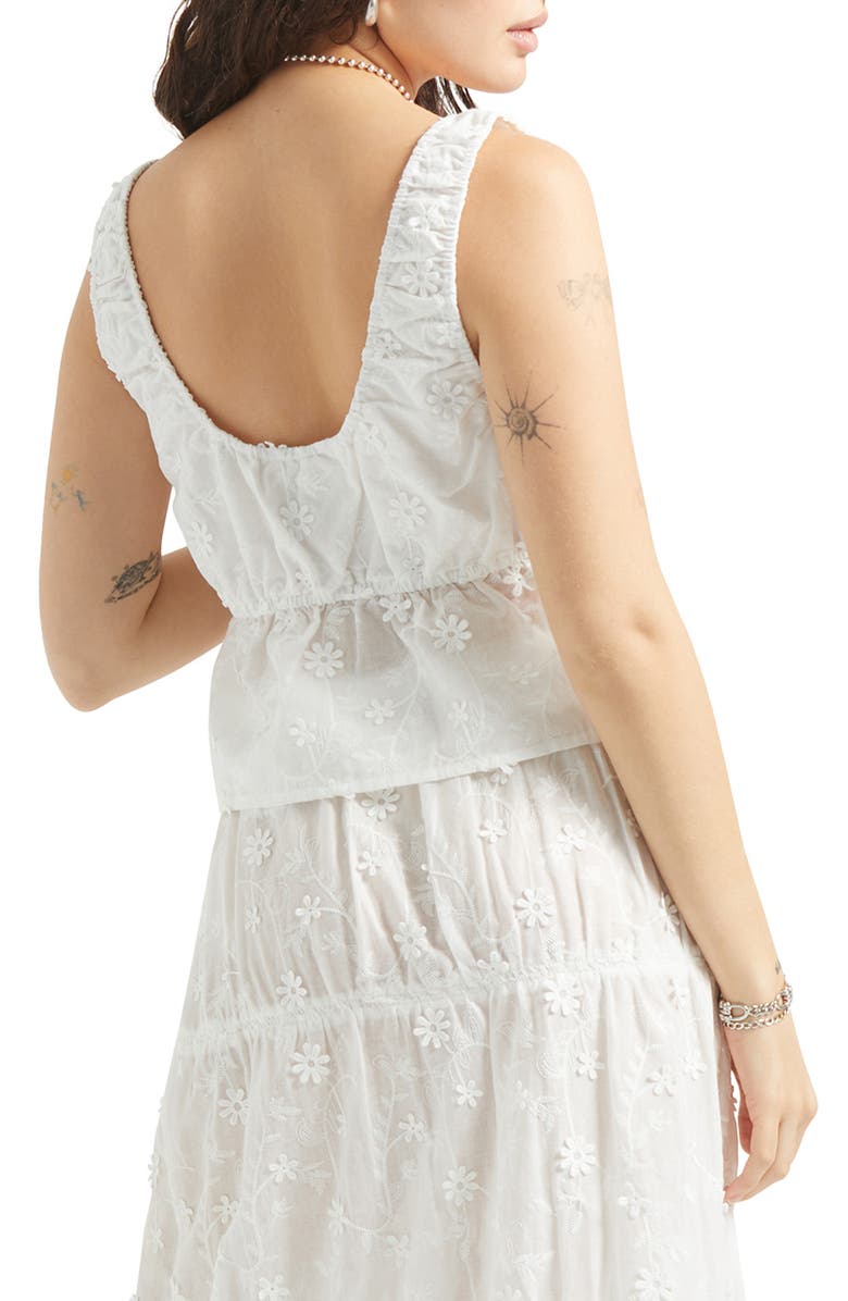 Brixton The Abigail Ruffle Crop Tank, Alternate, color, Off White Floral