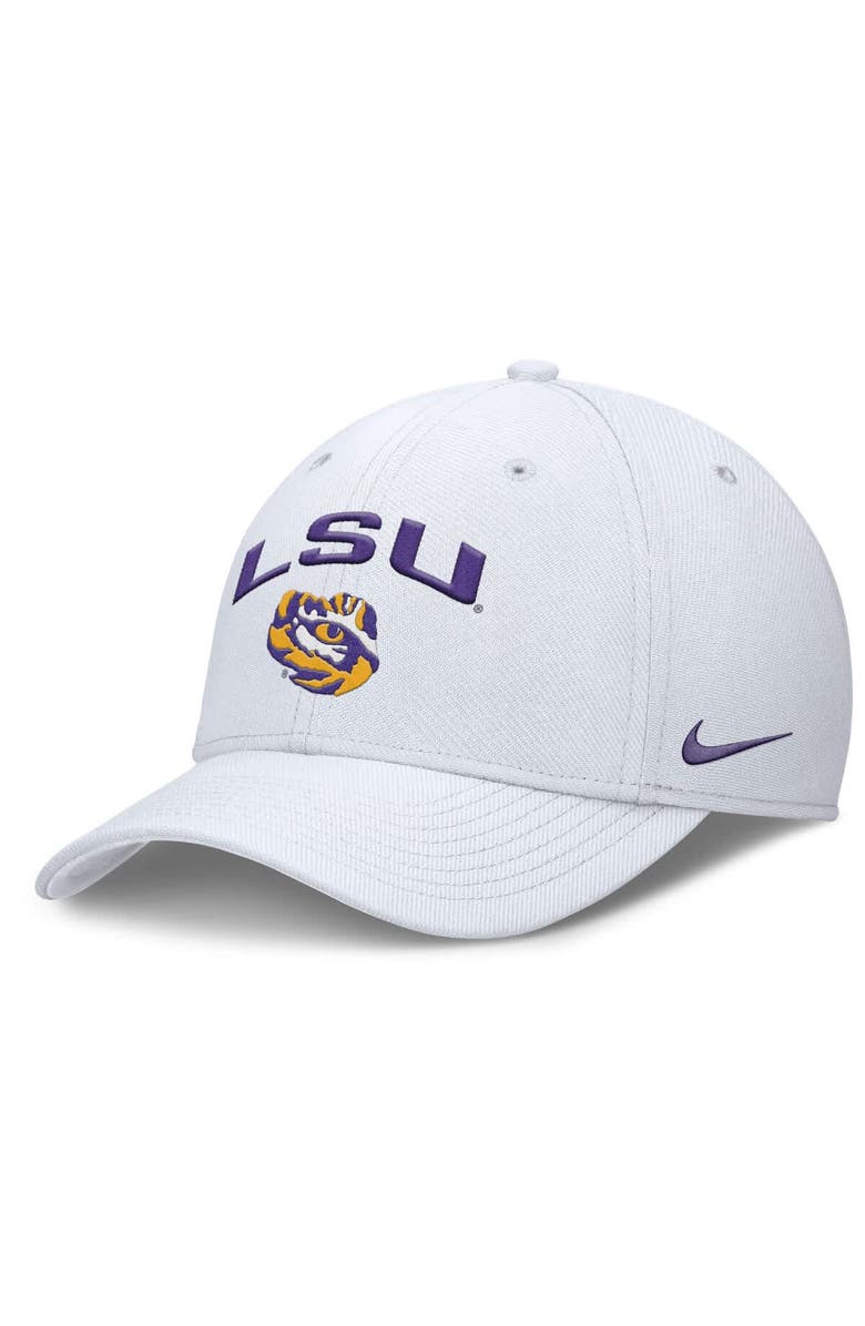 Nike Men's Nike White LSU Tigers 2025 On-Field Rise Performance Flex Hat, Main, color,