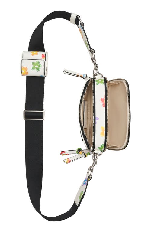 Marc Jacobs Snapshot Wild Daisy Crossbody Bag In Leather In White