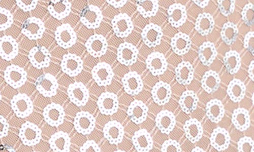 Kenneth Cole Circle Sequin Midi Skirt In Silver