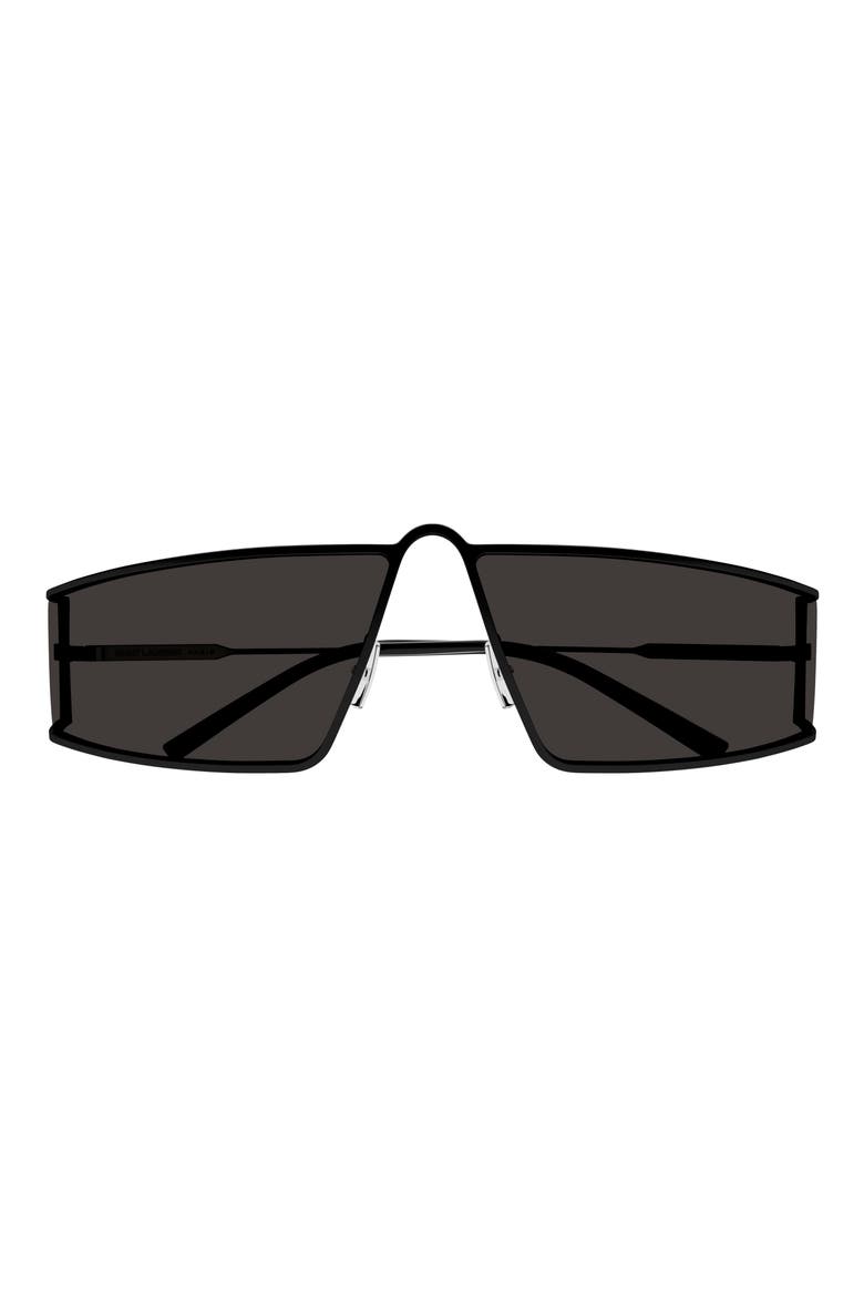 66mm Oversize Rectangular Sunglasses, Main, color, BLACK