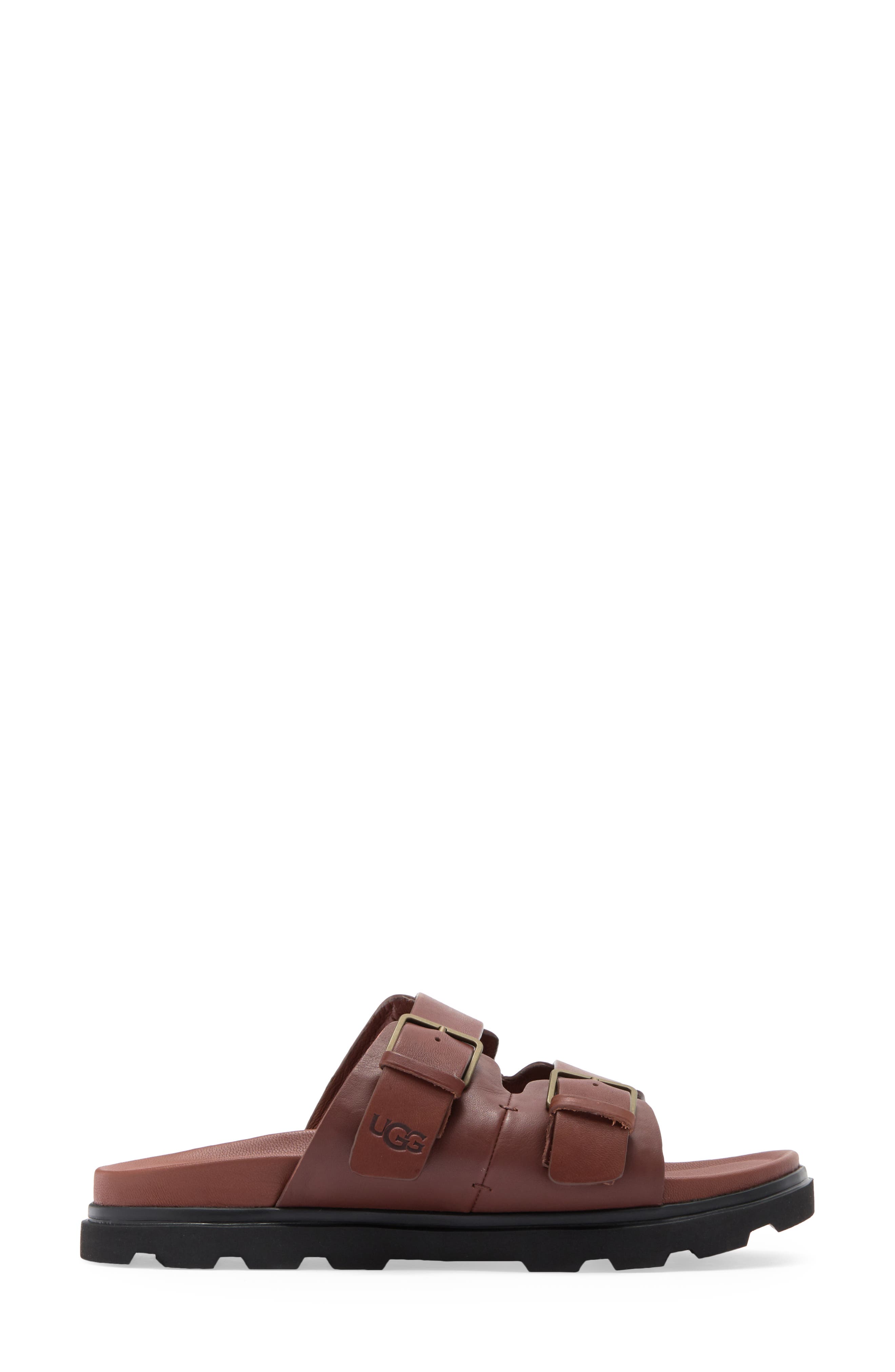 UGG<sup>®</sup> Capitola Buckle Slide Sandal, Alternate, color, Cognac