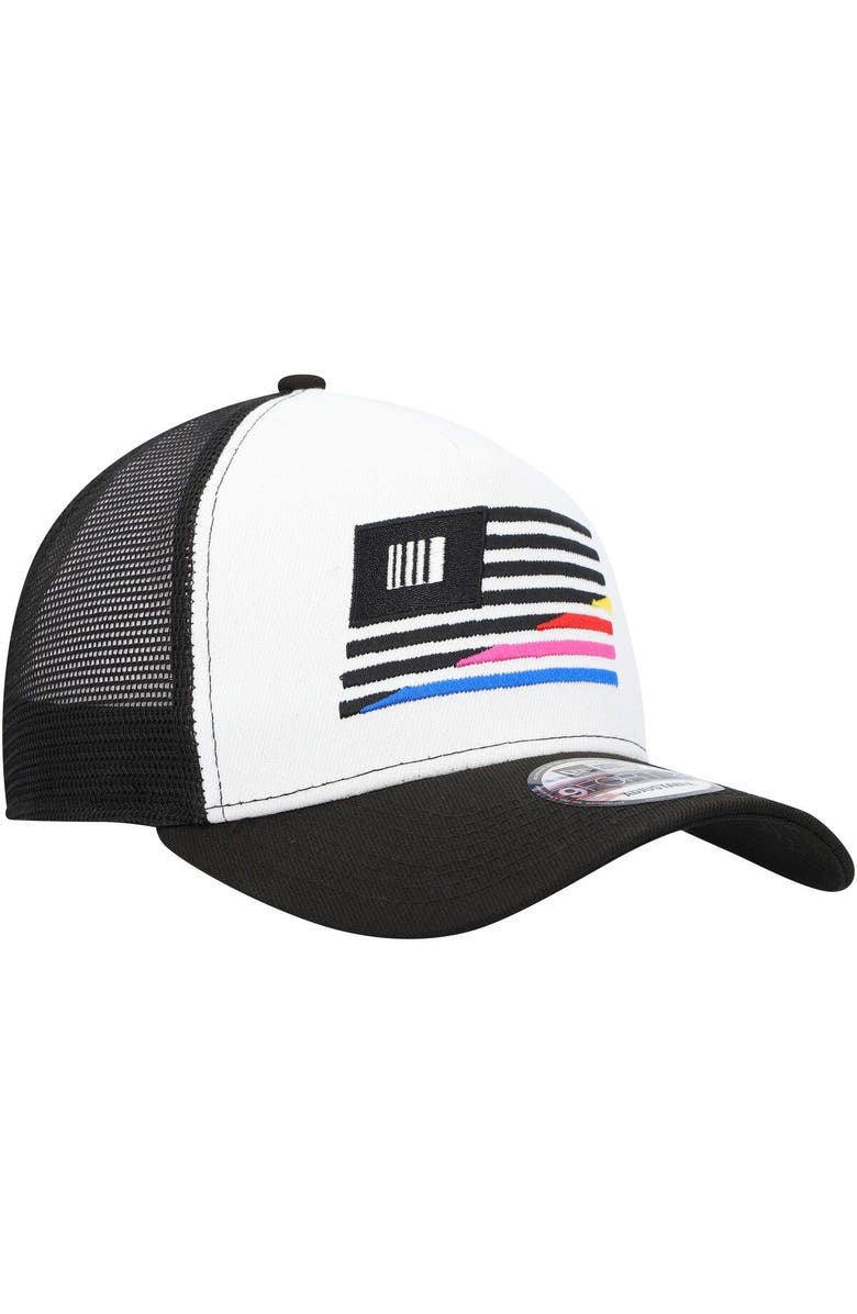 New Era Men's New Era Black/White NASCAR 9FORTY A-Frame Trucker Snapback Hat, Alternate, color, Black