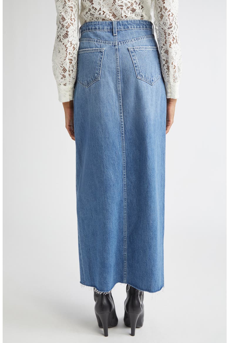 Rysa Front Slit Denim Maxi Skirt, Alternate, color, WOODROW