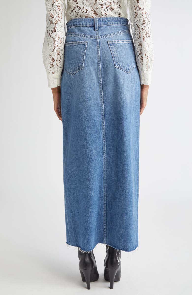 L'AGENCE Rysa Front Slit Denim Maxi Skirt, Alternate, color, Woodrow