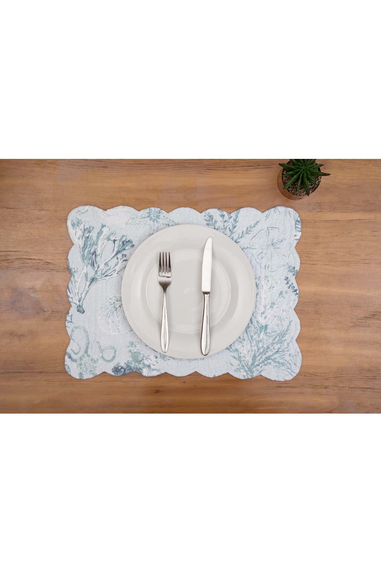 Cerulean Breeze 100% Cotton Set of 6 Placemats 13" x 19", Alternate, color, Blue